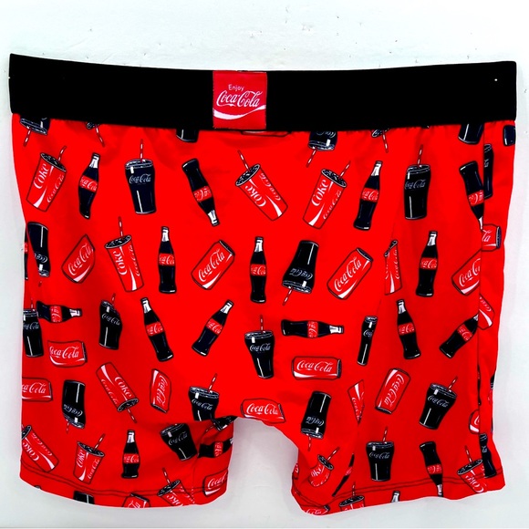 CRAZY BOXER, COCA COLA BOXER BRIEFS, COKE PICTURES BOTTLES, CUPS & GLASSES LARGE - Picture 2 of 12